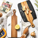 Axyaa Marble Splice Acacia Wood Chopping Board for Cheese Bread Charcuterie