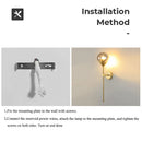 Axyaa Glass Globe Wall Sconce: Elegant Brass LED Bedside Lamp for Bedroom & Study