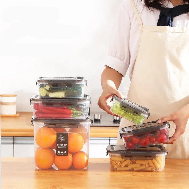 Axyaa Transparent Sealed Food Storage Container Organizer Box Jar