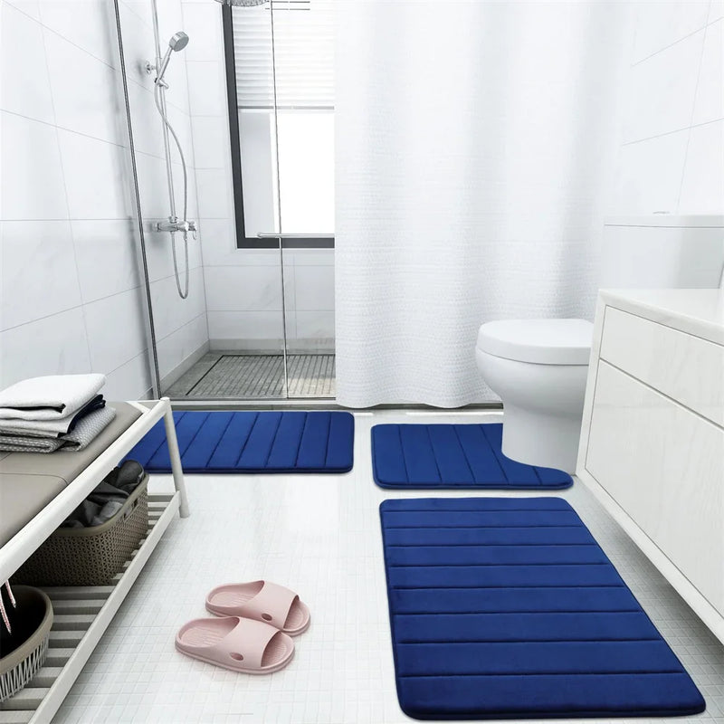 Axyaa Memory Foam Bathroom Mat: Non-slip, Super Absorbent Rug for Shower, Bathtub, and Doormat