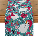 Snowman Tree Table Runner Kitchen Dining Decor by Axyaa
