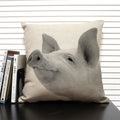 Axyaa African Animal Linen Pillow Cover 45x45cm - Lion, Elephant, Elk Portrait Decor