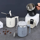 Axyaa Double-layer Insulated Coffee Mug with Folding Spoon