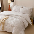 Axyaa Luxe Pleated Duvet Set with Ruffled Pillowcases - Soft, Breathable, Luxurious Bedding