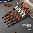 Axyaa Japanese Ironwood Chopsticks Set, Non-Slip Bohemian Style Sushi Tableware
