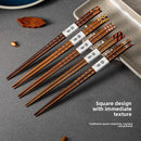 Axyaa Ironwood Chopsticks Set, Bohemian Style, Non-Slip, Japanese Sushi Tableware