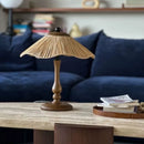 Axyaa Walnut Fabric LED Table Lamp: Retro Nordic Modern Home Decor Ornament
