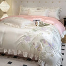 Axyaa Luxury Tencel Embroidered Plant Flower Bedding Set