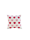 Axyaa Red-White Love Tufted Cushion Cover - Romantic Home Decor - 45x45cm