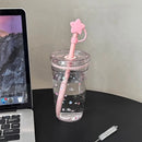 Axyaa Pink Straw Cover Water Bottle: BPA-Free Tritan Cup for Girls, Heat-Resistant Drinking Cup