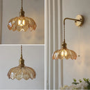 Axyaa Vintage Amber Coffee Glass Wall Sconce Mirror Light