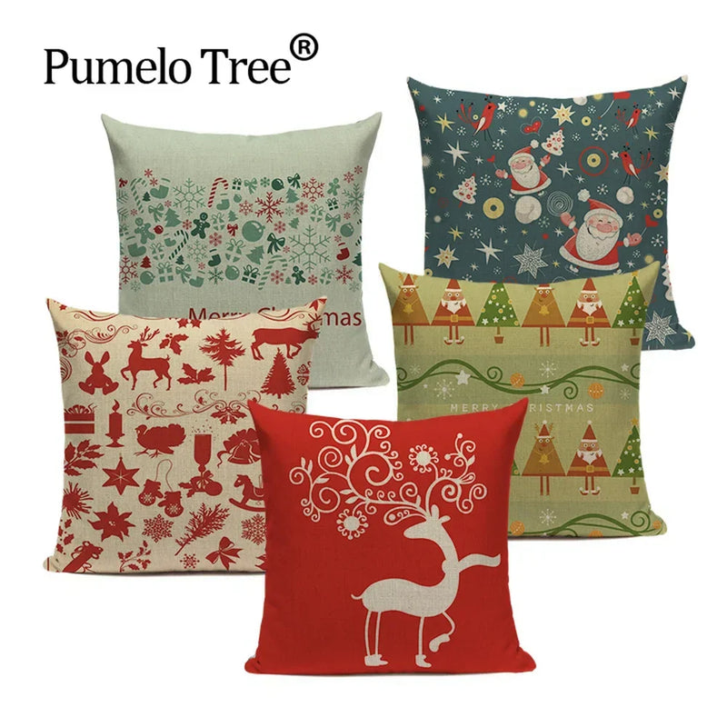 Elk Snowflake Santa Claus Gloves Christmas Pillowcase by Axyaa