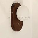 Axyaa Walnut Wood Glass Wall Sconce Modern Vintage Wabi-Sabi Lighting