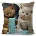 Axyaa Fold Ear Cat Pillow Covers - Set of 2 Cute Pet Pillowcases