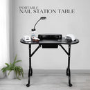 Axyaa Foldable Nail Desk with Drawer & Wrist Rest - Portable Manicure Station