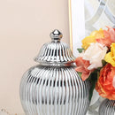 Axyaa Ceramic High Vase Ornaments TV Cabinet Decoration Silver Gold Plated Jewelry Storage