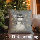 Axyaa Snowman & Winter Pattern Pillow Cover for Sofa, Bedroom, Car