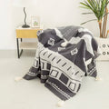 Axyaa Bohemian Knit Sofa Cover & Summer Blanket with Air Conditioning Features