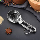 Axyaa Stainless Steel Measuring Spoons Set Kitchen Scoops