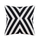 Axyaa Black White Embroidered Cotton Cushion Cover 45x45cm Square for Sofa Bed