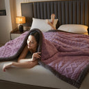 Axyaa Lamb Wool Throw Blanket Double Sided Queen Duvet Cover Bedspread