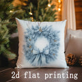Axyaa Holiday Blue Print Rectangular Pillow Cover for Sofa, Bedroom, Car