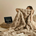 Axyaa Ultra Plush Bubble Fleece Throw Blanket for Home, Sofa, Travel - Reversible, All-Season