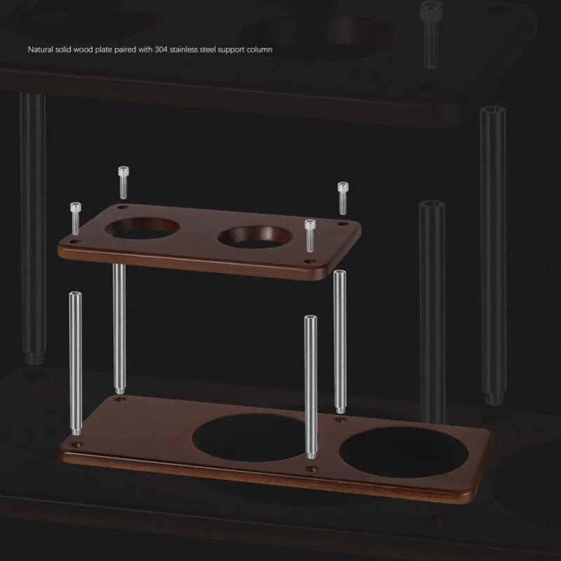 Axyaa Wooden Coffee Stand Camping Portable Brewing Tool Rack