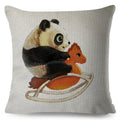 Axyaa Watercolor Animal Pillowcase - Cute Cartoon Design for Living Room Sofa