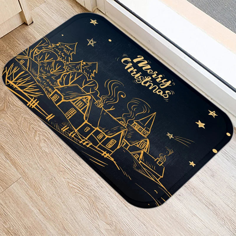 Axyaa Christmas New Year Home Entrance Non-Slip Floor Mat