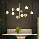 Axyaa Glass Magic Bean Chandelier - Nordic Light Luxury, Modern Design for Living and Dining Areas