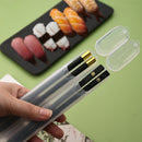 Axyaa Black Gold Sushi Chopstick Set with Storage Box