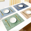 Axyaa Khaki Leather Placemats Set for Dining Table, Waterproof & Non-Slip Mats