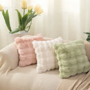 Axyaa Bubble Rabbit Fleece Pillowcase: Cozy Solid-Color Plush Cushion Cover for Autumn/Winter