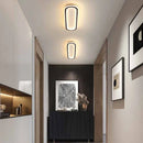 Axyaa Oval LED Ceiling Light for Bedroom Porch Living Room: 40/60/80cm Black