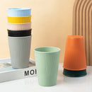 Axyaa Wheat Straw Stripe Couple Cups Set - Multi-Functional Coffee Mug for Home