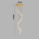 Axyaa Gold Crystal Duplex Chandelier - Rotating, Luxurious Design for Home Staircase