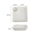 Axyaa Square Ceramic Dumpling Plate with Vinegar Grid - Japanese Style Home & Restaurant