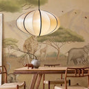 Axya Traditional Fabric Lantern LED Pendant Lamp