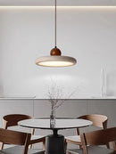 Axya UFO Round Wood Pendant Lamp for Bedroom and Dining Table