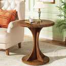 Axyaa Round Wood End Table: Mid-Century Side Table for Living Room & Bedroom