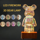 Axyaa Bear Night Light - 3D LED Fireworks Room Decoration for Kids Bedroom