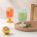Axyaa Flower Glass Cup Set - Colourful Goblet for Home, Bar, and Cafe Drinkware