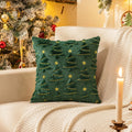 Axyaa Christmas Lanterns Embroidered Pillowcase Cojines, Retro Sofa Pillow Cover, Home Decor