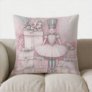 Axyaa Merry & Bright Ballet Girl Pillow Cover for Sofa, Bedroom, Car