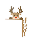 Christmas Elk Wooden Door Topper Decoration by Axyaa - Festive Holiday Home Accent