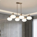 Axyaa Modern Nickel LED Chandelier for Living Room & Bedroom