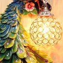 Axyaa Resin Art Peacock Wall Lamp: Retro Aesthetic European Style for Bedrooms and Corridors