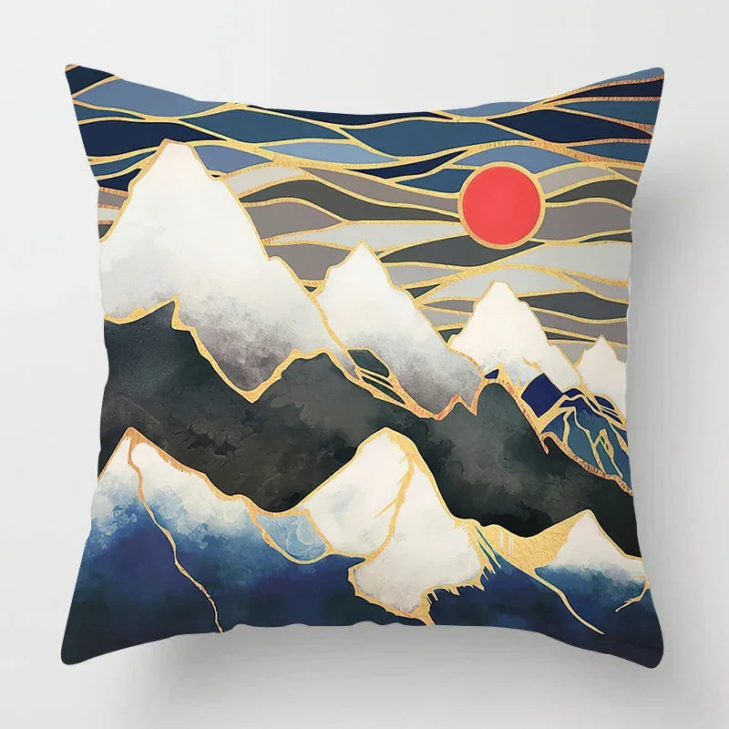 Axyaa Nordic Moon Metal Painting Pillowcase for Home Sofa Decor - 40*40 & 60*60