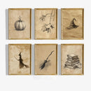 Axyaa Autumn Witch Jack-O-Lantern Canvas Prints for Modern Halloween Home Decor